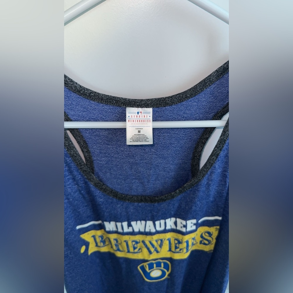 Genuine merchandise Milwaukee Brewers Sz medium Blue Tank Top - Picture 3 of 4